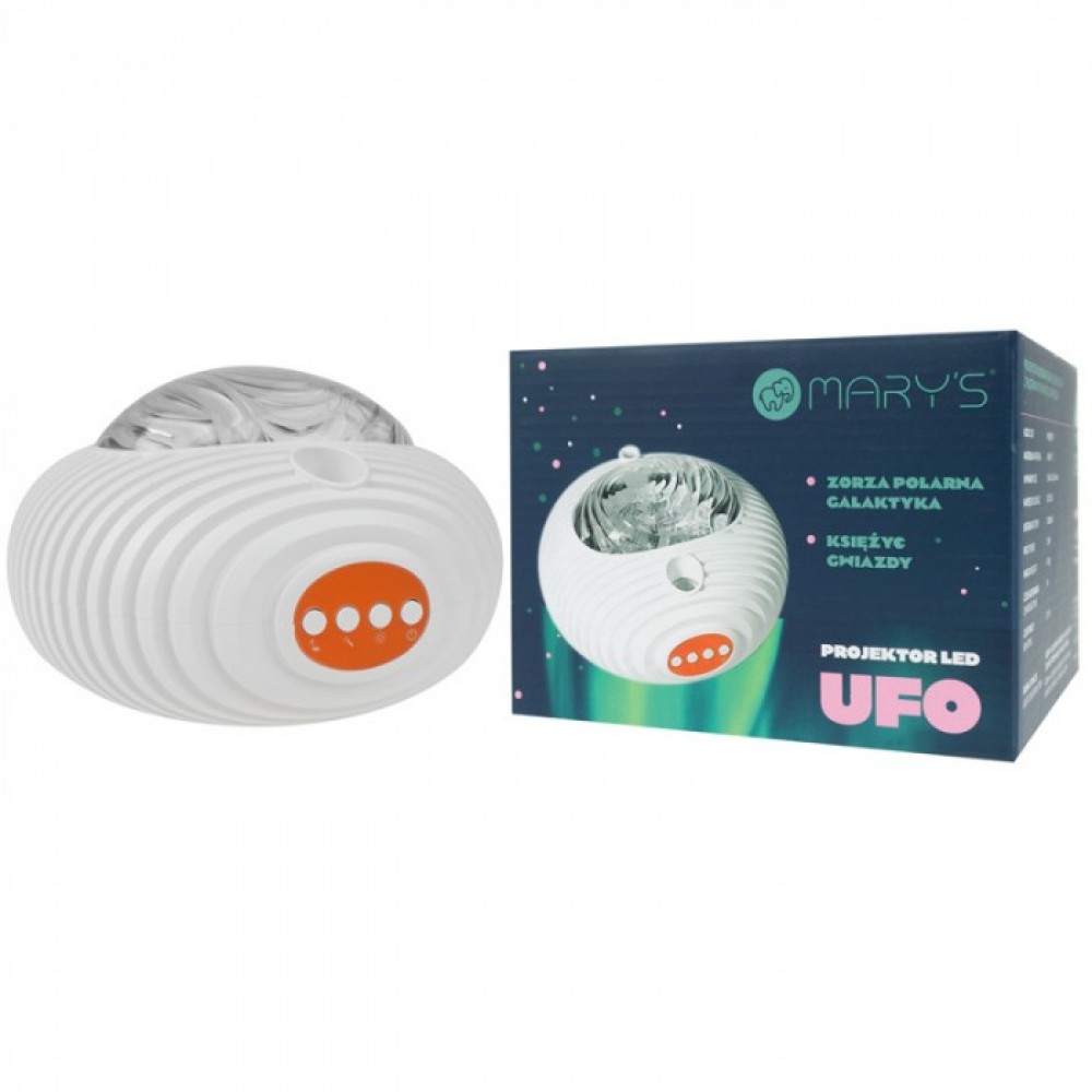 LED музикална детска нощна лампа проектор UFO GALAXY RGBW 10W с дистанционно MARY’S - Image 4