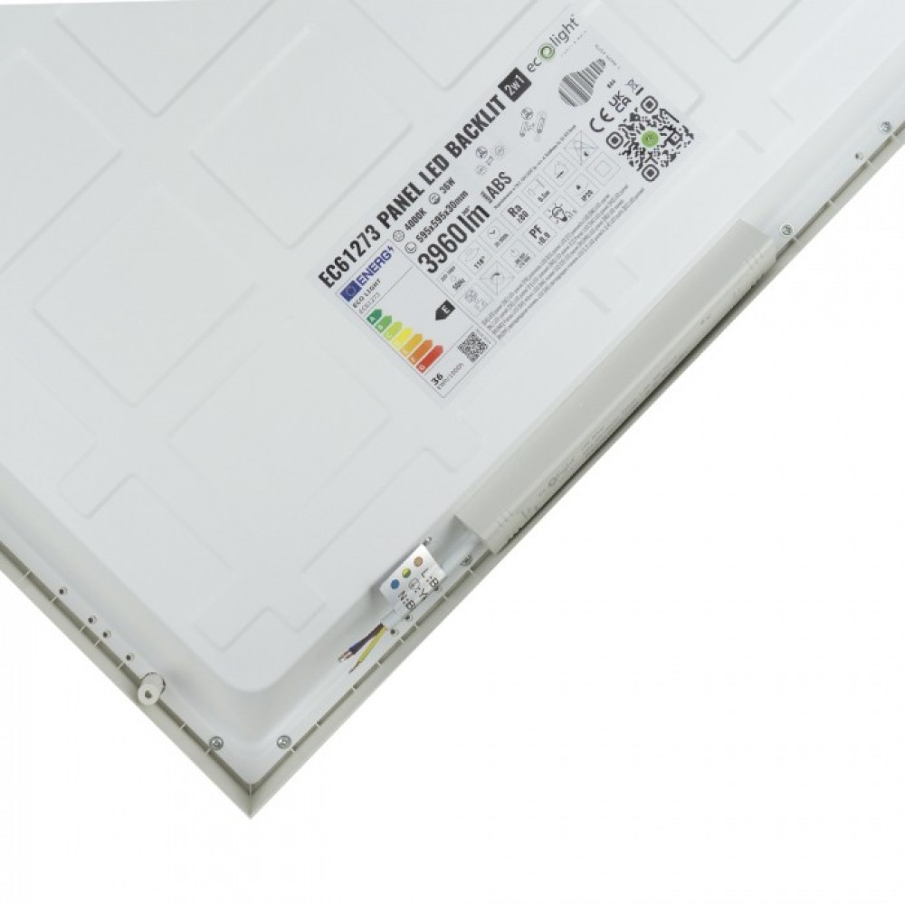 LED панел 2в1 36W 4000K 3960Lm IP20 595x595х30мм бял за открит и скрит монтаж - Image 2