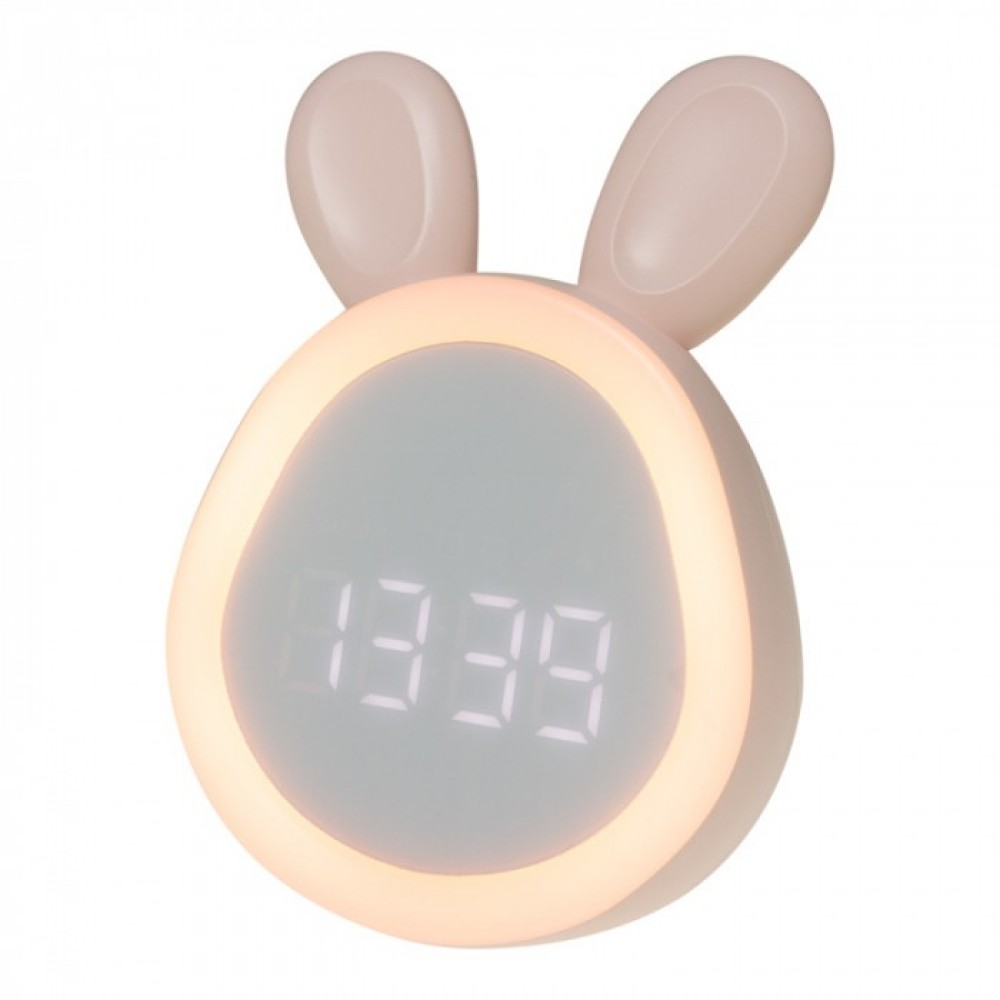 LED детска лампа будилникът зайче MARY'S с часовник и димиране 1,8W 1500mAh розова - Image 8