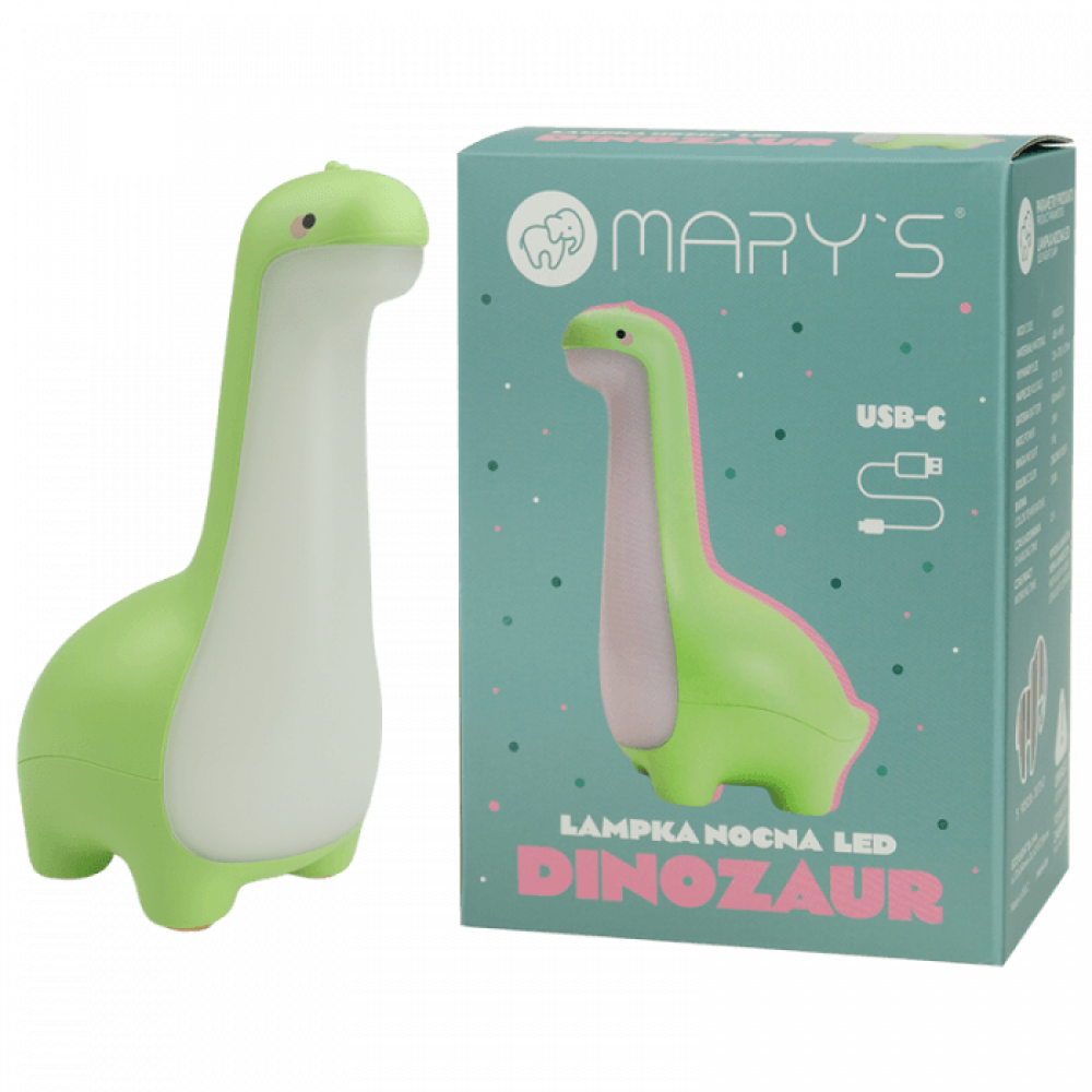 LED детска нощна лампа динозавър MARY'S 1,8W 800mAh/3.7V 3000K зелен - Image 2