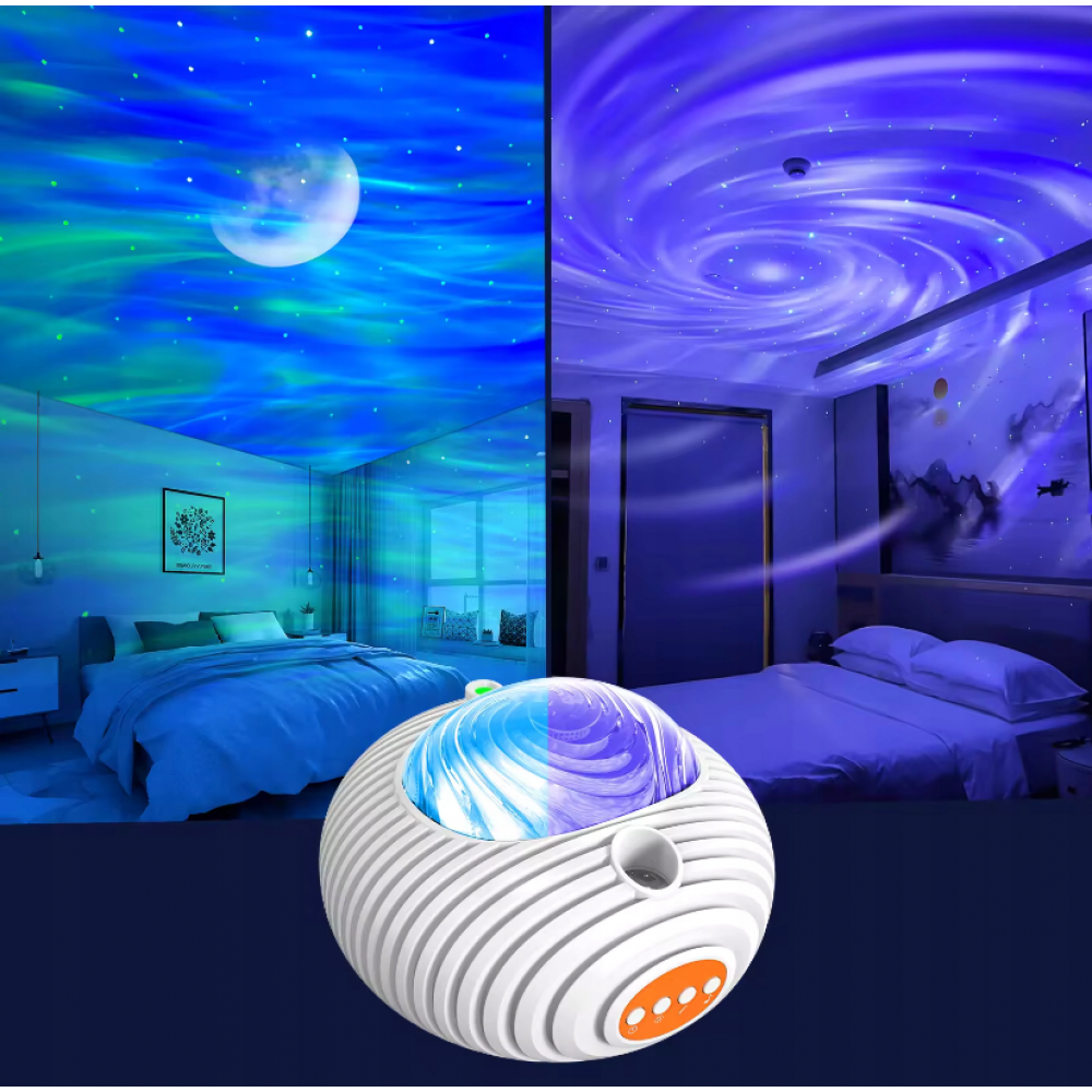 LED музикална детска нощна лампа проектор UFO GALAXY RGBW 10W с дистанционно MARY’S - Image 12