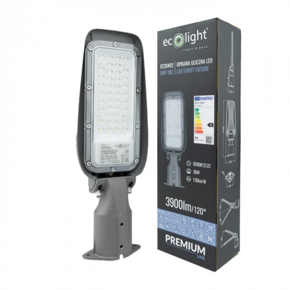 LED улична лампа PREMIUM 30W 6500K 3900lm 130lm/w IP65 регулируема - Image 8