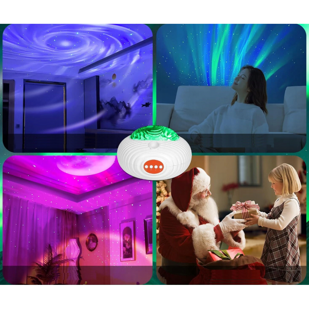 LED музикална детска нощна лампа проектор UFO GALAXY RGBW 10W с дистанционно MARY’S - Image 13