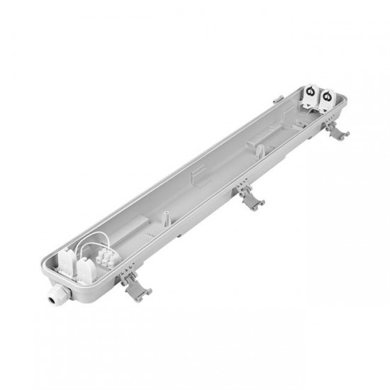 LED влагозащитено осветително тяло корпус за 2xT8 IP65 60см еднострнно захранване - Image 4