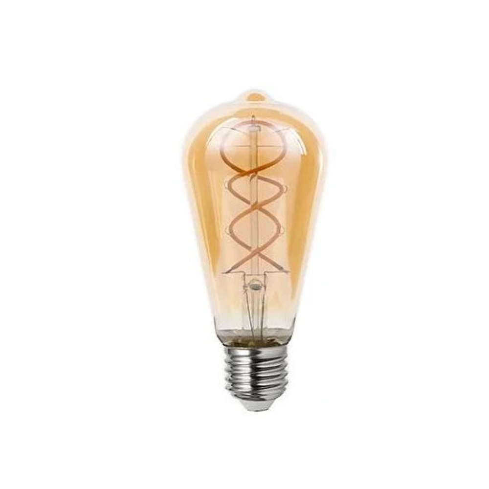 LED винтидж крушка димируема Filament 4W ST64 Е27 2200К 250lm amber - Image 3