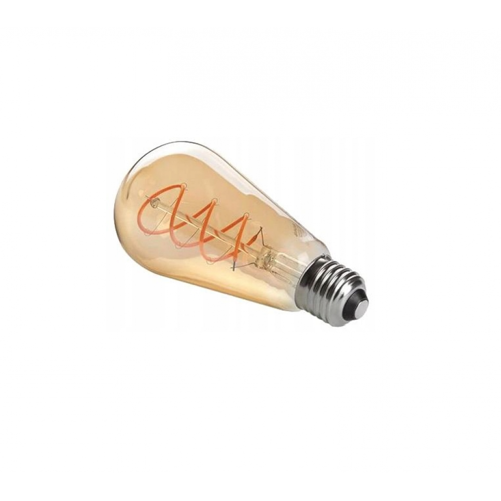 LED винтидж крушка димируема Filament 4W ST64 Е27 2200К 250lm amber - Image 2