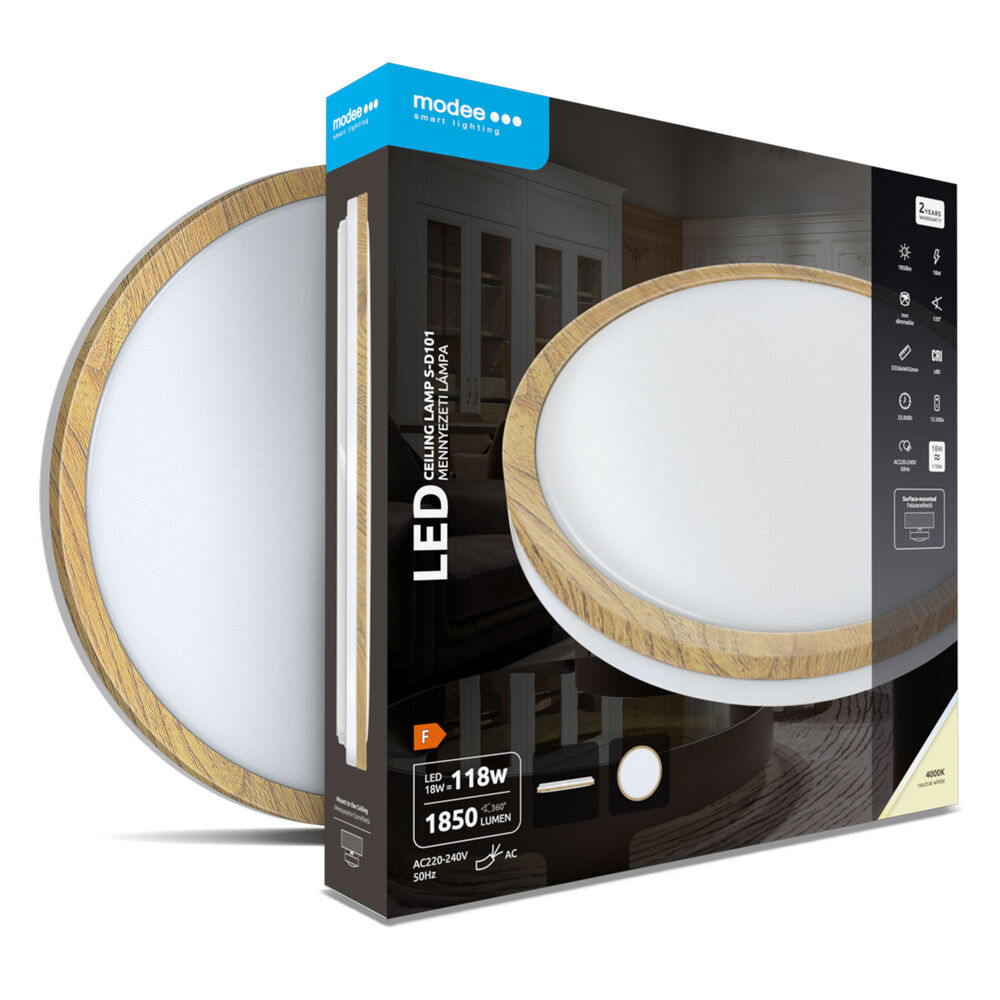 LED плафон WOOD S-D101 18W 4000K 1850lm IP20 Ф336мм