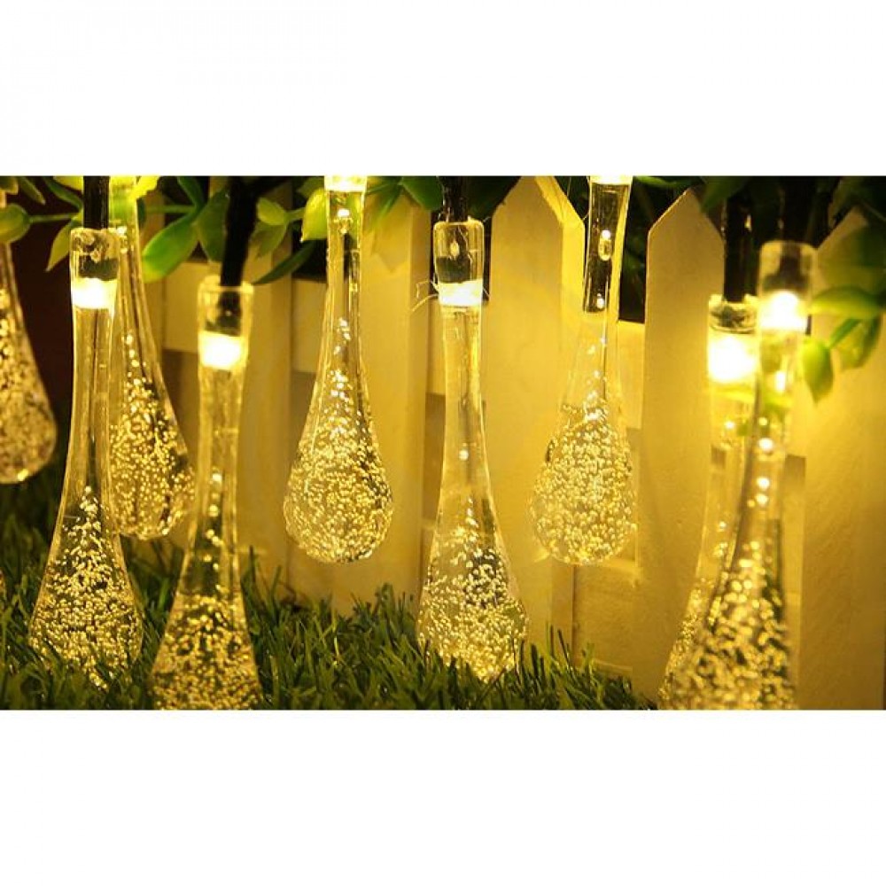 LED соларен гирлянд с 20 бр. крушки сълза 0,72W 3000К IP44 1.2V 600mAh 4,85м. LvT 0637 - Image 3
