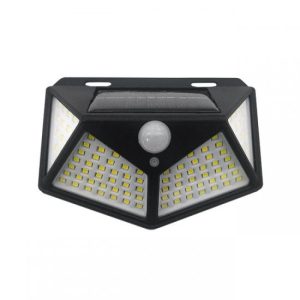 LED соларен аплик 10W 6500K 300lm със сензор IP44 черен
