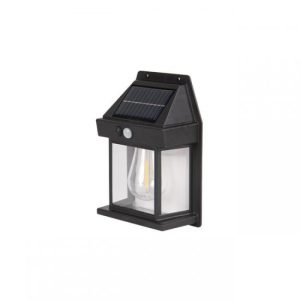 LED соларен аплик 1W 3000K 50lm със сензор IP44 черен