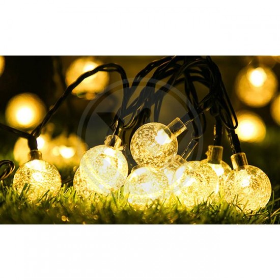 LED соларен гирлянд с 20 бр. крушки балонче 0,72W 3000К IP44 1.2V 600mAh 4,85м. - Image 5