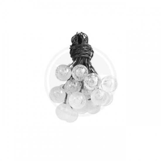 LED соларен гирлянд с 20 бр. крушки балонче 0,72W 3000К IP44 1.2V 600mAh 4,85м. - Image 2