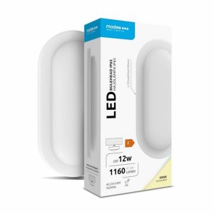LED влагозащитен аплик 12W 4000K 1160lm 220-240V IP65 бял