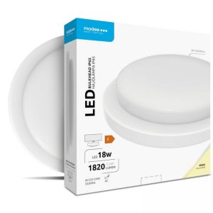 LED влагозащитен плафон 18W 4000K 1820lm 220-240V IP65 бял Ф195мм