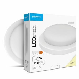 LED влагозащитен плафон 12W 4000K 1160lm 220-240V IP65 бял Ф151мм