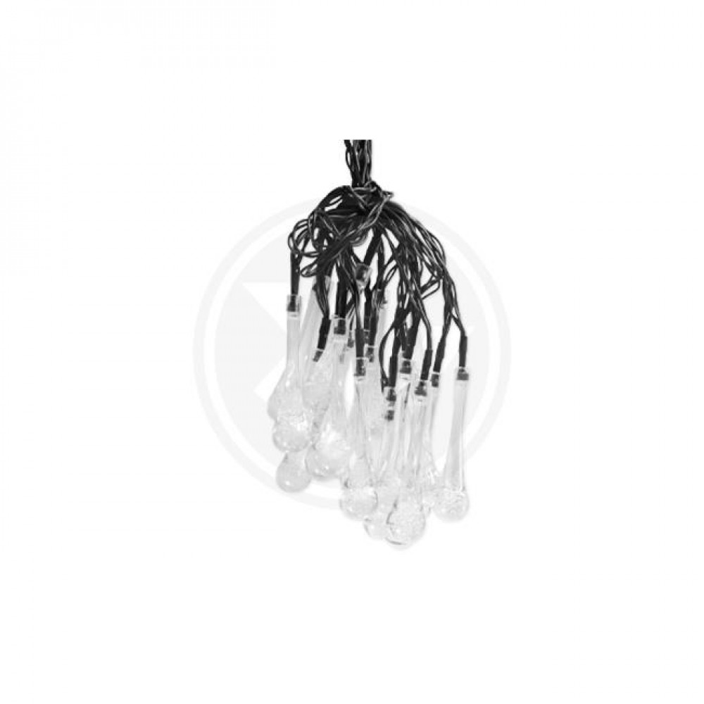 LED соларен гирлянд с 20 бр. крушки сълза 0,72W 3000К IP44 1.2V 600mAh 4,85м. LvT 0637 - Image 2