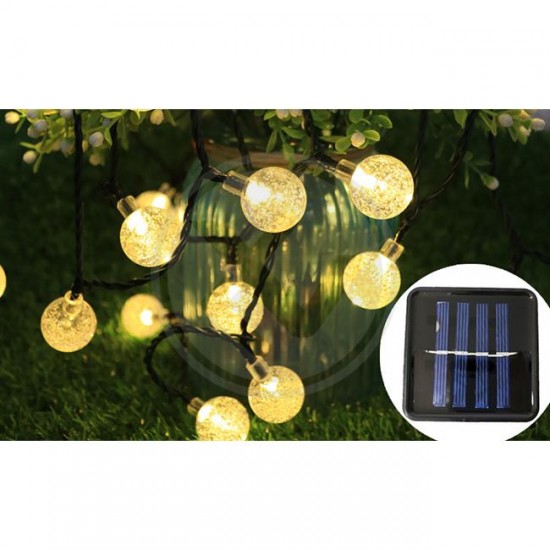 LED соларен гирлянд с 20 бр. крушки балонче 0,72W 3000К IP44 1.2V 600mAh 4,85м. - Image 3