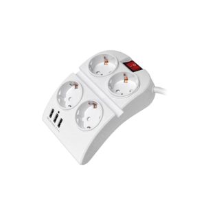 Technik Professional Разклонител 4 гнезда 1,5m кабел + 3 USB + ключ 16A