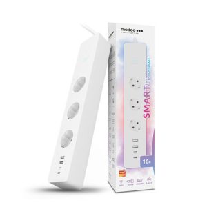 Modee Смарт Разклонител (Tuya Wi-Fi) 3 гнезда 1,5m кабел1,5mm2 меден кабел + USB 16A