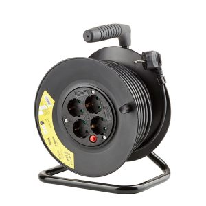 Technik Professional макара с кабел 4 x Гнезда 50m 1,5mm2 (Черно)