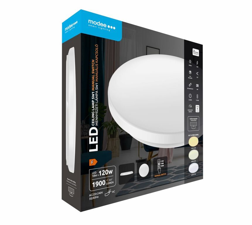 LED Плафон Modee Mennyezeti (switch) 18W 3CCT D310x55mm SW1 (1900 lumen) ERP - Image 11