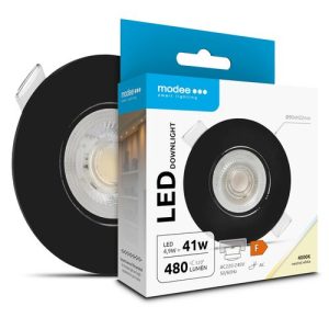 Modee LED Къргла Луна 4,9W 4000K IP23 D90xH22mm ROT (480 lumen) черна ERP