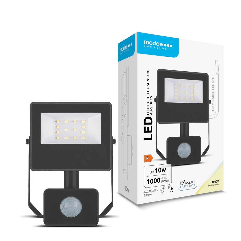 Modee Lighting LED Рефлектор A3-series + Сензор 10W 120° 4000K (1000 lumen) ERP