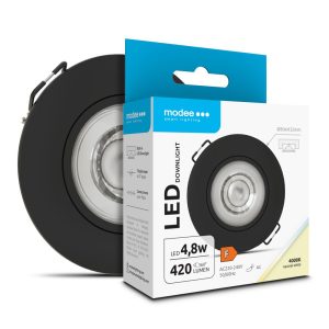 Modee LED Кръгла Луна 4,8W 4000K IP20 D80xH32mm ROT (420 lm) черен ERP
