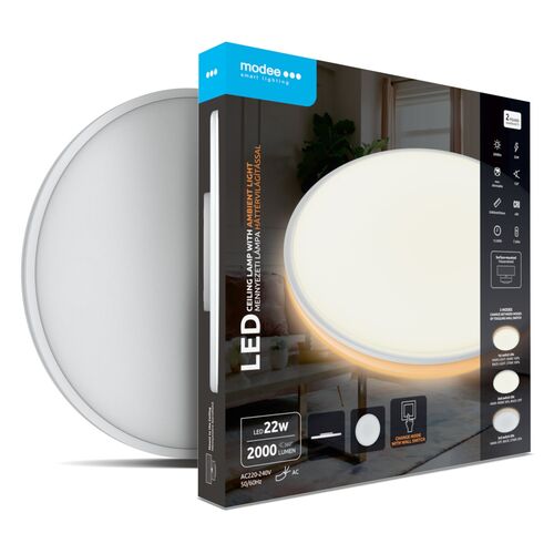 Modee LED плафон 22W M-4000K B-2700K D400x45mm (2000 lm) ERP