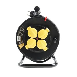 Technik Индустриална макара с кабел 4 гнезда 25m 1,5mm2 H07RN-F (IP44) 16A