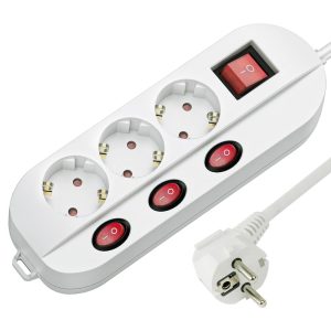Technik Professional Разклонител 3 гнезда1.5m кабел 1.5mm2 меден кабел 3+1 ключ 16A