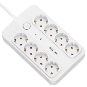 Technik Professional Разклонител 8 гнезда 1.5м 1.5мм2 +USB-AC +защита +ключ 16A