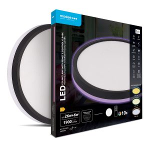 Modee LED Плафон CLB1BK 26+6W 3CCT+RGB D320mm +rem (1900 lm) ERP