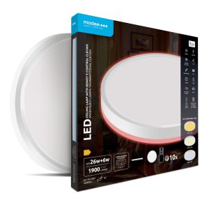 Modee LED Плафон CLB1WH 26+6W 3CCT+RGB D320mm +rem (1900 lm) ERP