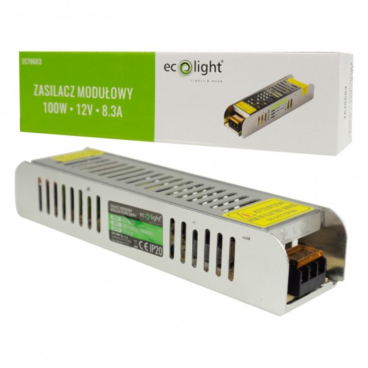 LED захранване 100W 12V 8.33A IP20 SLIM 188x46x35
