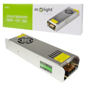 LED захранване 360W 12V 30A IP20 SLIM 224x69x40