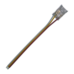 Прозрачен захранващ конектор за COB CCT LED лента (10mm) с 10см кабел