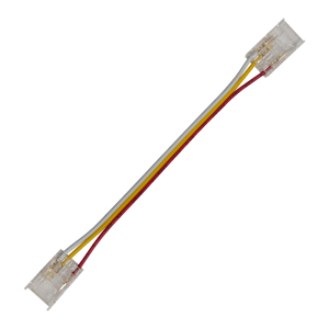 Прозрачен конектор с кабел (10см) за COB CCT LED лента (10mm)