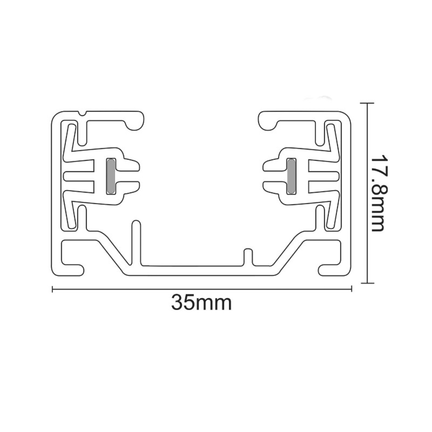 Релса за система 230V, сив