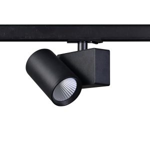 LED релсов прожектор 230V, черен, 20 W, 3000K, 2000 lm