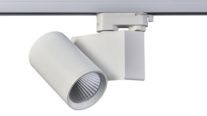 LED релсов прожектор 230V, бял, 20 W, 4000K, 2100 lm - релсово осветление 230V за магазин, витрина или работен кът от ElZona