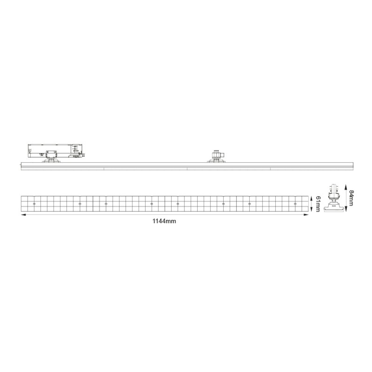 LED релсово осветително тяло 230V, бял, 40 W, 4000K, 5600 lm, L1144 mm