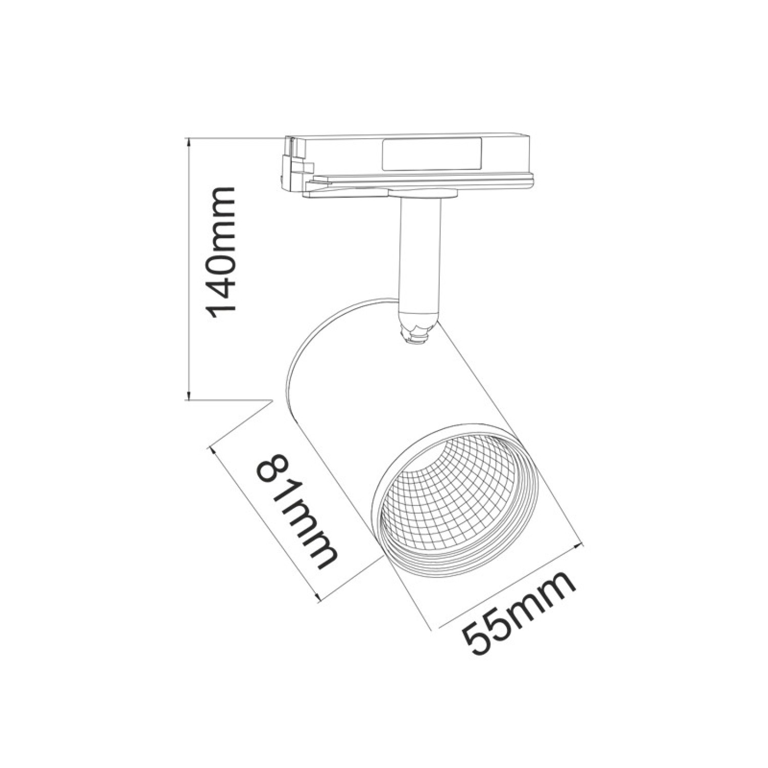 LED релсов прожектор 230V, сив, 7 W, 3000K, 500 lm